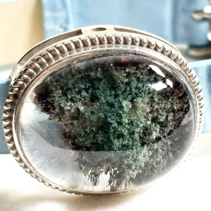 Green Phantom Quartz Leather Bracelet