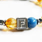 Letter F | Citrine Pyramid & Blue Opal Bracelet