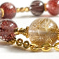 Golden TitaRutilated Quartz Charm + lepidocrocite Super Seven w/ Red Copper Rutilated Quartz Bracelet