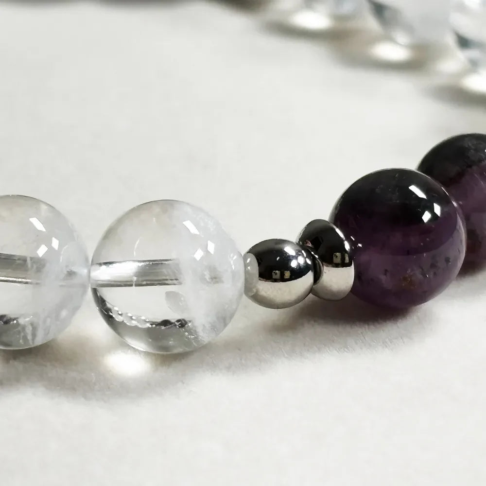 Abacus Charm + White Phantom Quartz w/ Eye Auralite Quartz Bracelet