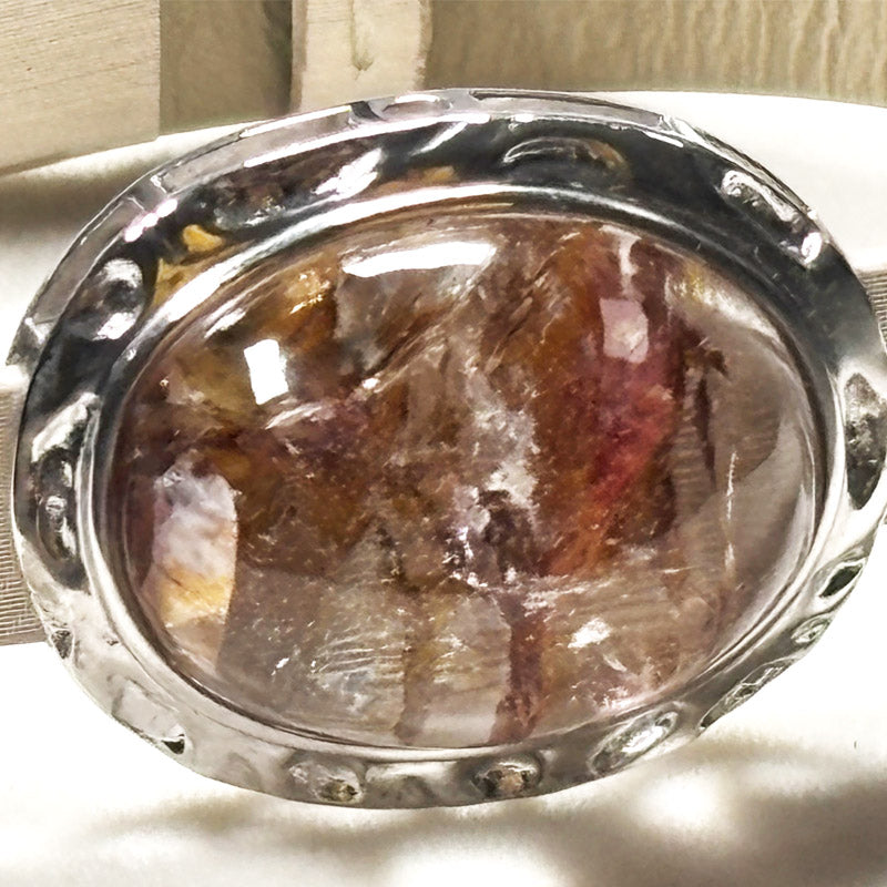 Hematoid Quartz Leather Bracelet