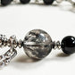 Agate Charm + Black Tourmaline w/ Herkimer Diamond Bangle