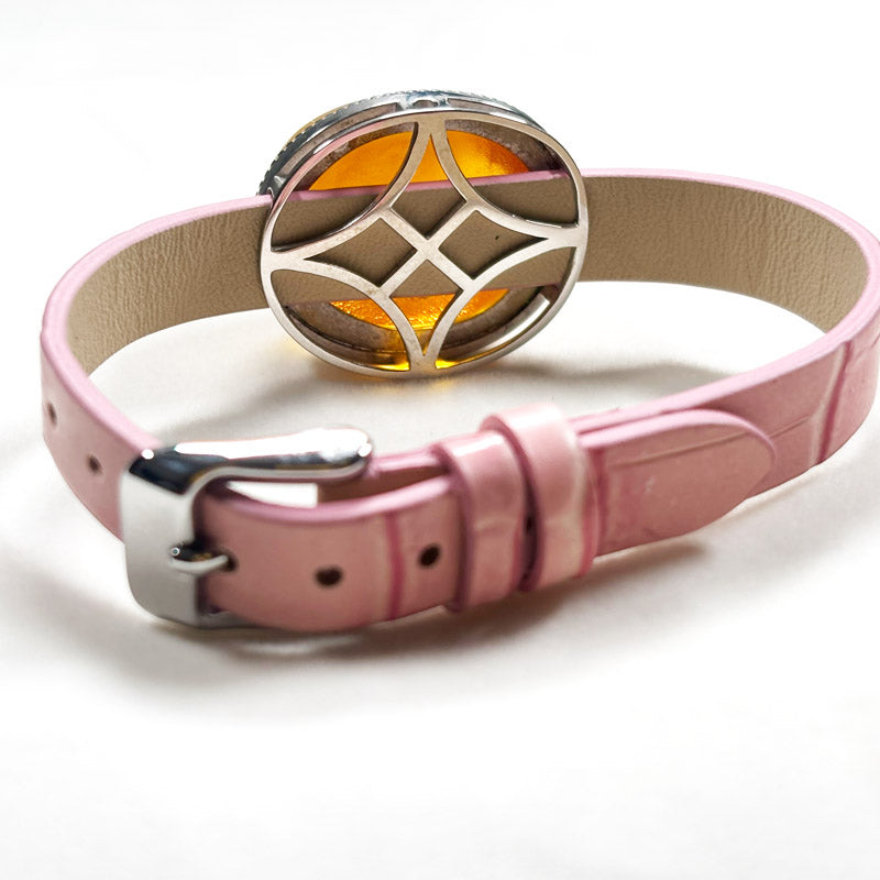 Golden Honey Amber Leather Bracelet