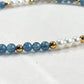 Devil's Aquamarine + Grey Moonstone w/ Freshwater Pearl Anklet