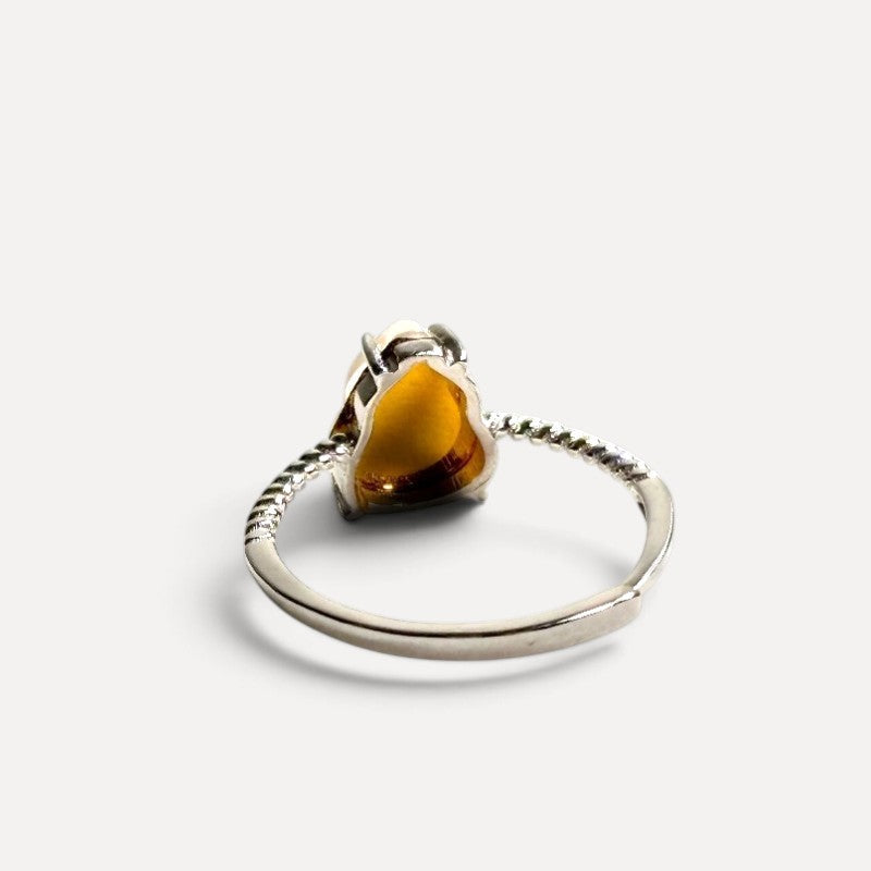 Golden Prehnite Gourd Ring