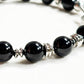 Agate Charm + Black Tourmaline w/ Herkimer Diamond Bangle