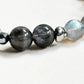 Letter A | Grey Moonstone & Black Auralite Bracelet