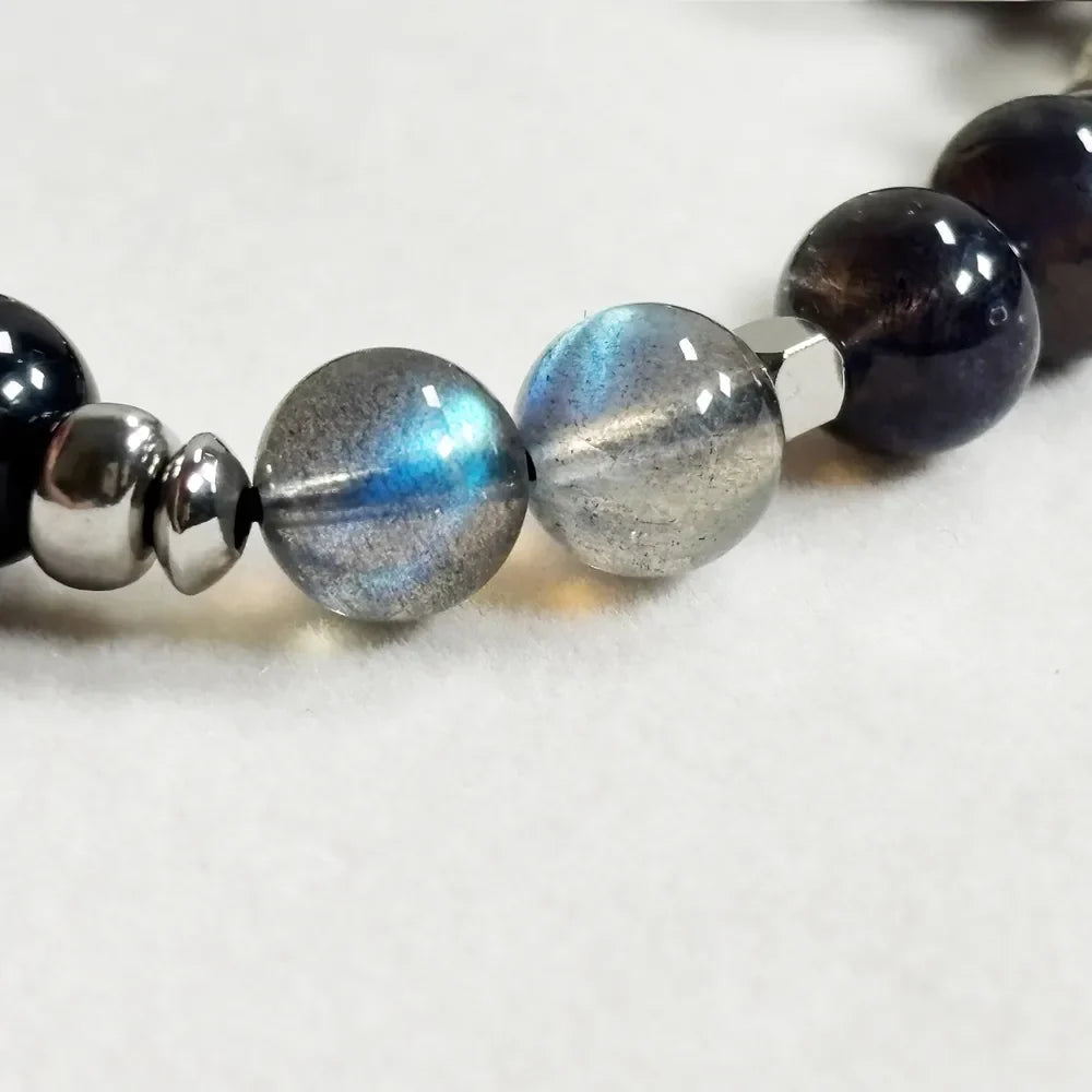 Letter H | Grey Moonstone & Iolite Bracelet