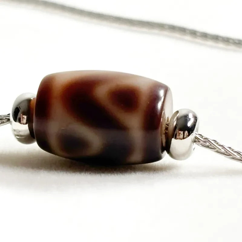 Six Eye Tiger Tooth Dzi Bead