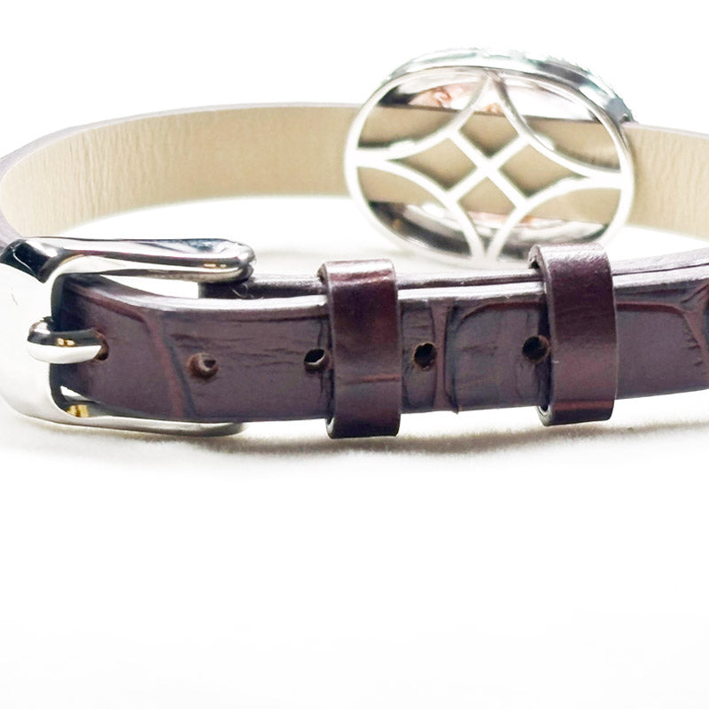 Orange Calcite Leather Bracelet