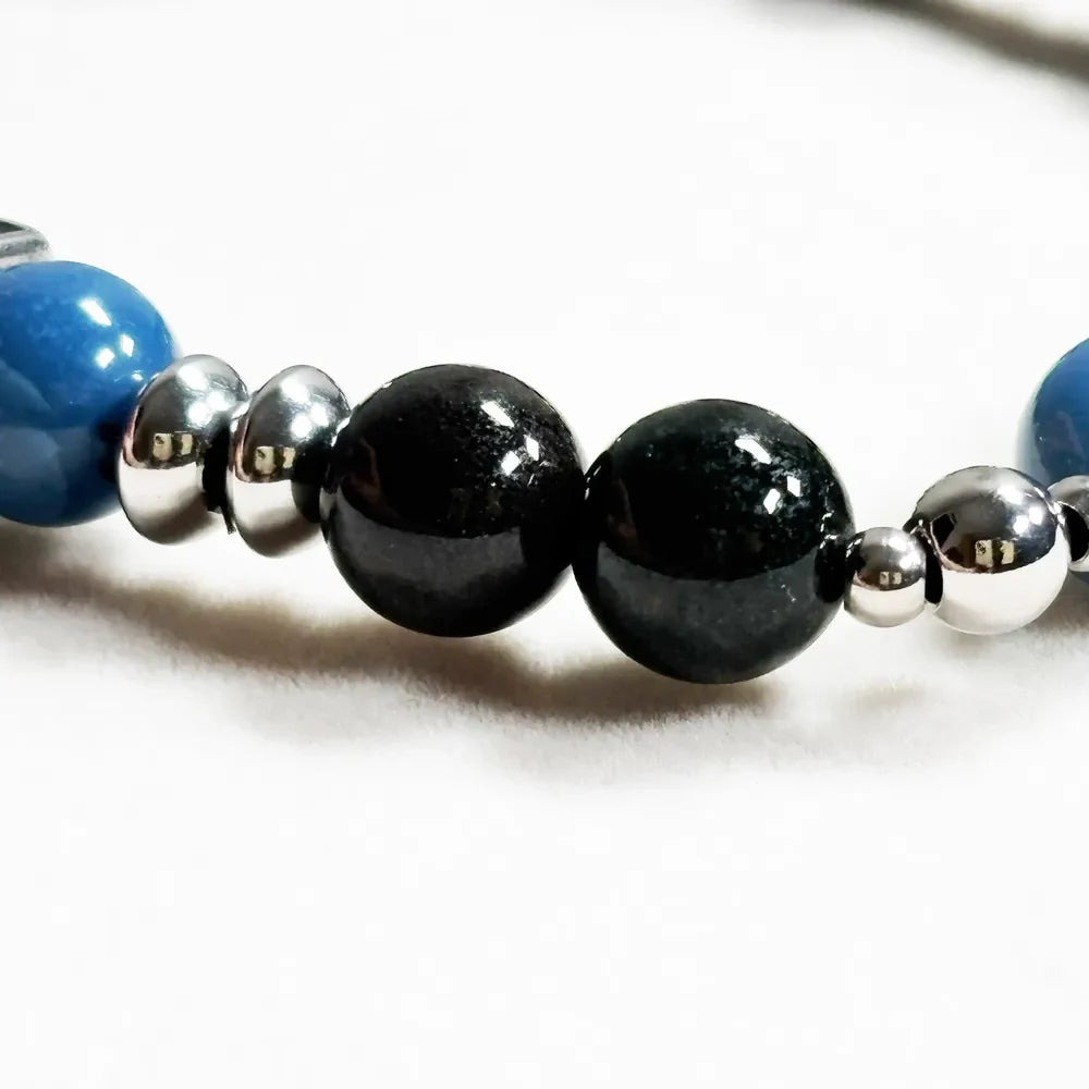 Letter R  | Green Phantom Quartz & Blue Opal Bracelet