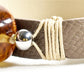Golden Amber Leather Bracelet