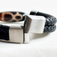 Wealth God Dzi Bead w/ Leather Bangle