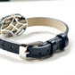 Copper Rutilated Quartz w/ Biotite Mica Leather Bracelet