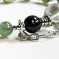 Green Crystal Charm + Green Lithium Mica w/ Hypersthene Bangle