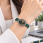 Green Phantom with Yellow Phantom Quartz Leather Bracelet