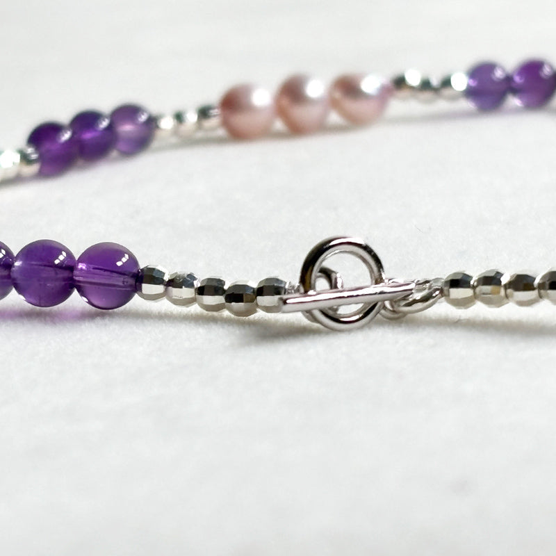 Amethyst w/ Freshwater Pearl Anklet