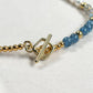Devil's Aquamarine + Grey Moonstone w/ Freshwater Pearl Anklet