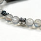Double Silver Obsidian Charm w/  Grey Moonstone Bracelet