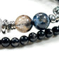 Silver Chrome Heart Charm + Pietersite w/ Hypersthene Bracelet