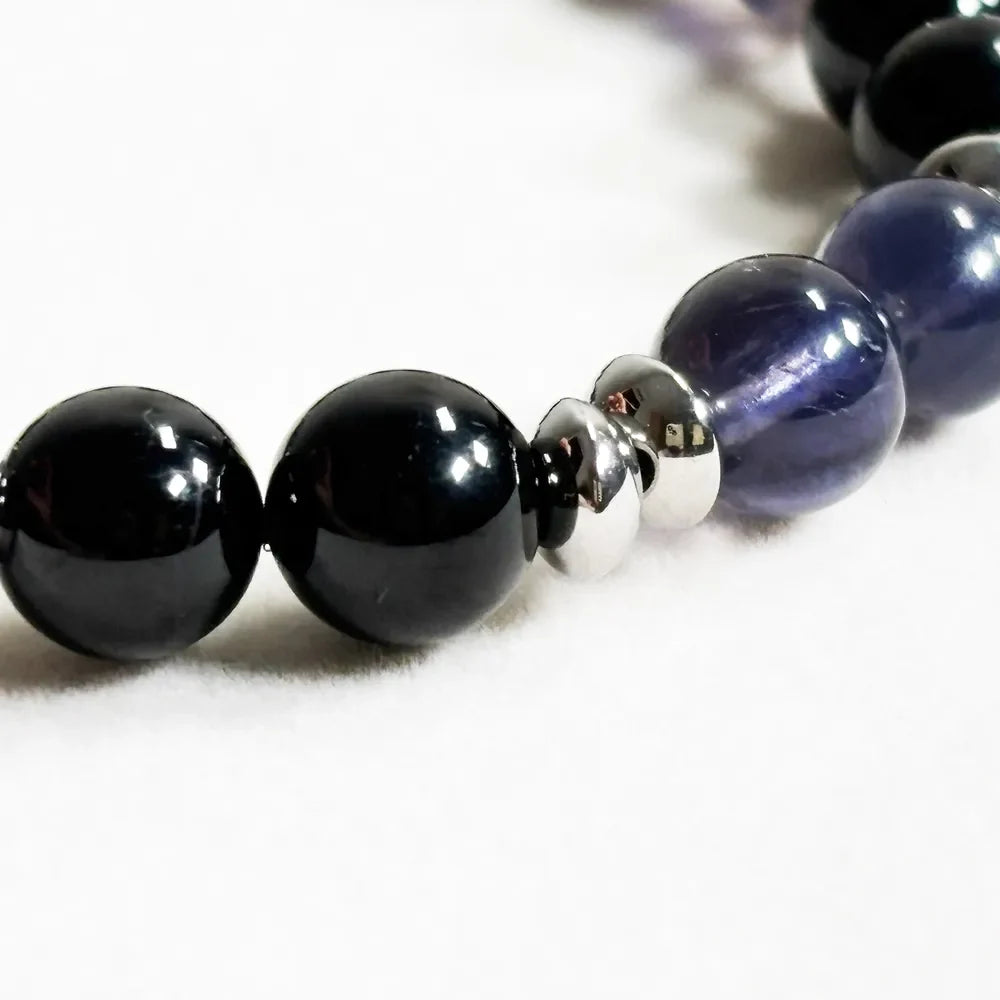 Letter M | Iolite & Black Tourmaline Bracelet
