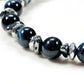 Silver Obsidian Charm w/ Blue Tiger Eye Bracelet