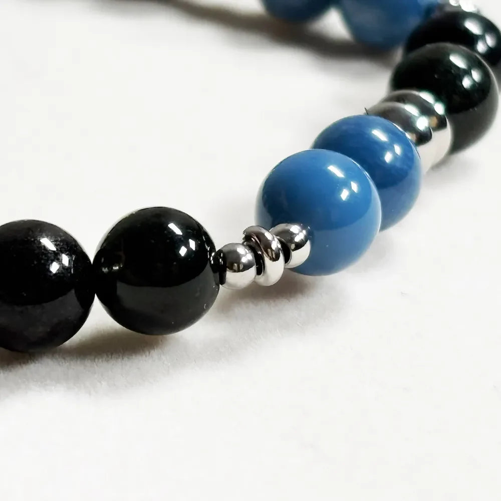 Letter R  | Green Phantom Quartz & Blue Opal Bracelet