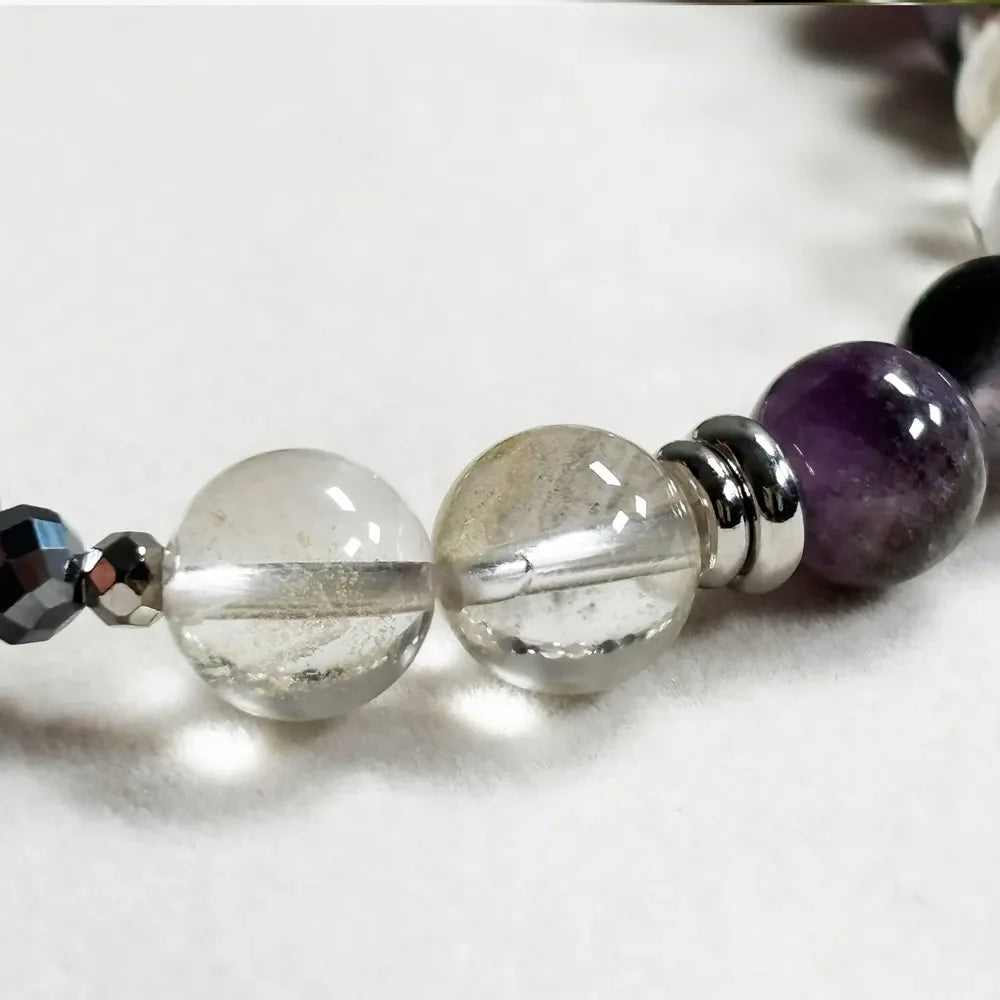 Letter J | Yellow Phantom Pyramid & Eye Auralite Bracelet