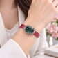 Green Phantom Starry Quartz Leather Bracelet