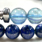 Silver Chrome Heart Cross Charm + Aquamarine Phantom Quartz w/ Lapis Lazuli Bracelet