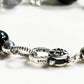 Agate Charm + Black Tourmaline w/ Herkimer Diamond Bangle