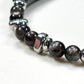 Double Silver Obsidian Charm w/ Black Skeletal Sunstone Bracelet