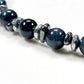 Silver Obsidian Charm w/ Blue Tiger Eye Bracelet