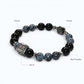 Silver B Charm + Pietersite w/ Black Tourmaline Bracelet