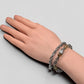 Letter O  | Grey Moonstone & Libyan Desert Glass Bracelet