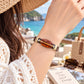 Golden Amber Leather Bracelet