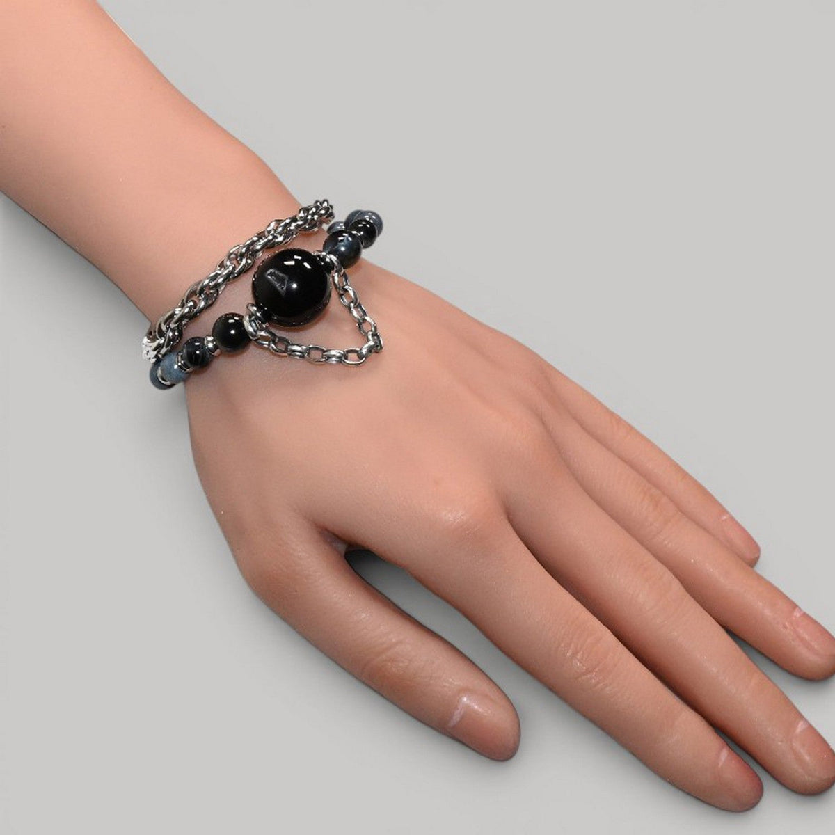 Agate Charm w/ Pietersite Bangle