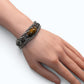 Double Tiger Eye Charm w/ Black Rutilated Quartz Bracelet