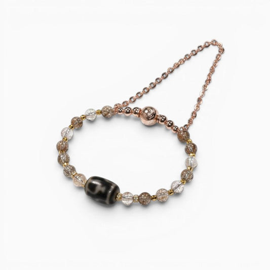 Nectar Dzi Bead w/ Blackgold Super Seven Quartz Bangle