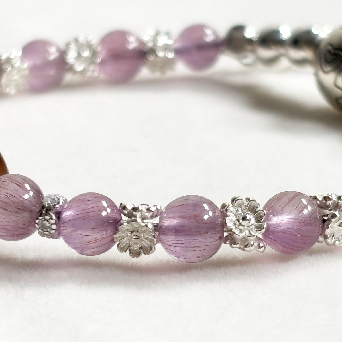 Special Three Eye Dzi Bead w/ Amethyst Super Seven Quartz Bangle