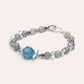 Aquamarine Charm + Grey Moonstone w/ Blue Topaz Bracelet