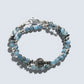 Black Sunstone w/ Devil Blue Aquamarine Dual -Loop Bracelet