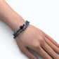Black Sunstone w/ Devil Blue Aquamarine Dual -Loop Bracelet