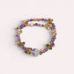 White Phantom Quartz Charm + Amethyst + Citrine w/ Freshwater Pearl Dual- Loop Bracelet