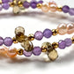 White Phantom Quartz Charm + Amethyst + Citrine w/ Freshwater Pearl Dual- Loop Bracelet