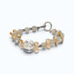 Rainbow Clear Quartz Charm +Green Moonstone Quartz  w/ Citrine Bracelet