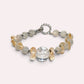 Rainbow Clear Quartz Charm +Green Moonstone Quartz  w/ Citrine Bracelet