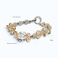 Rainbow Clear Quartz Charm +Green Moonstone Quartz  w/ Citrine Bracelet