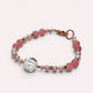 Rainbow Clear Quartz Charm +  Guava Quartz w/ Freshwater Pearl Bracelet