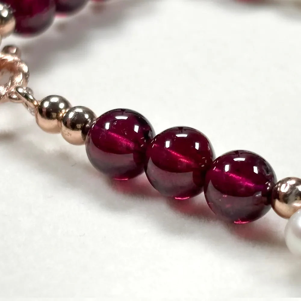 Freshwater Pearl w/ Purple Garnet Bracelet